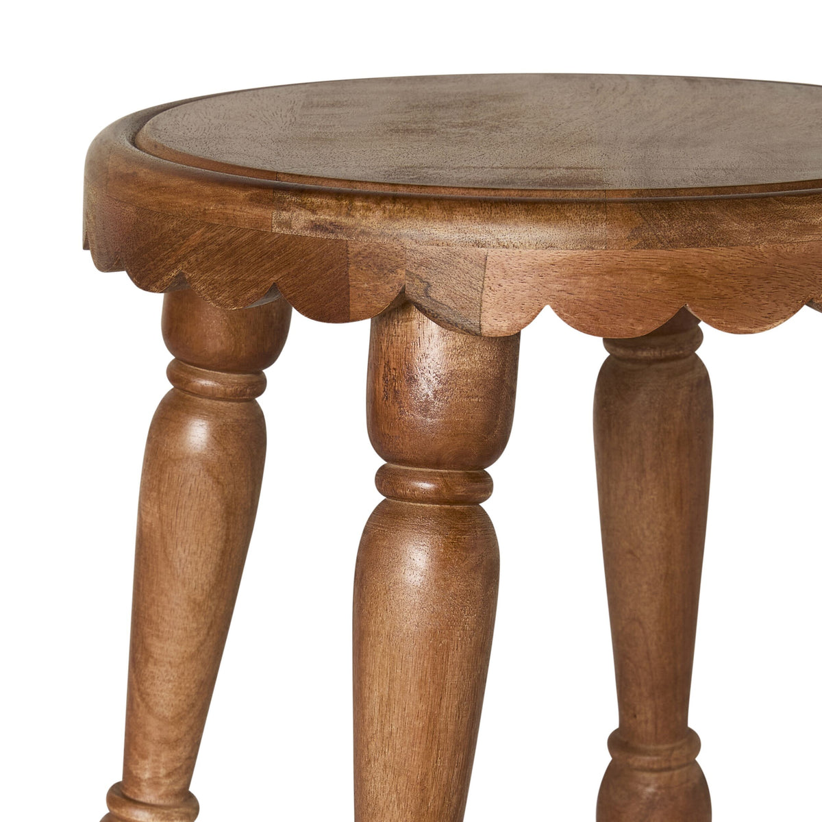 Sati Scalloped Wooden Plant Table 41cm