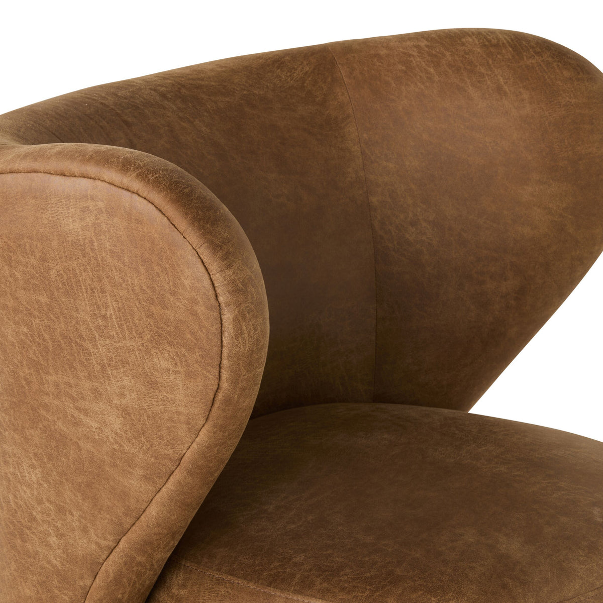 Hana Swivel Faux Leather Armchair Pellini Tan