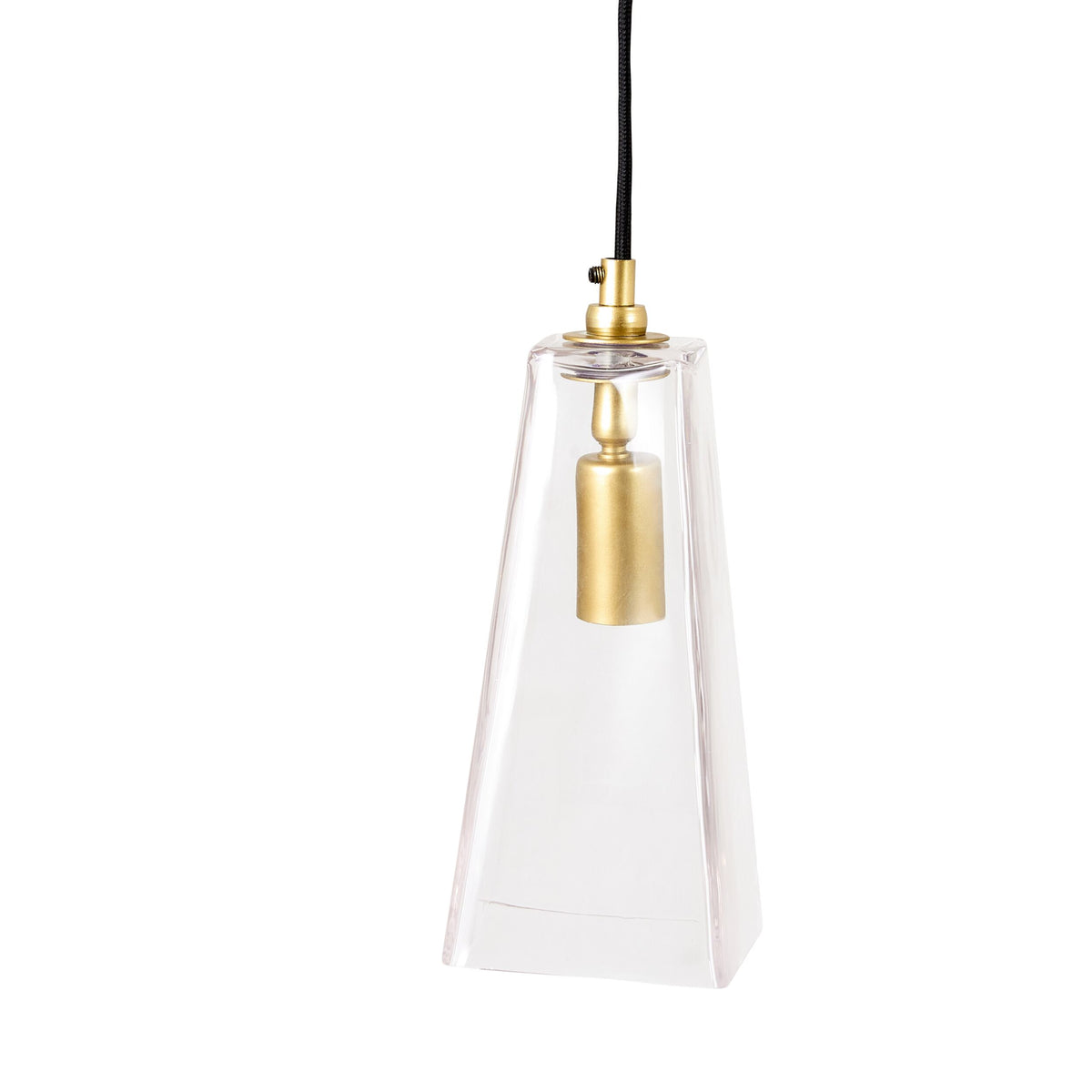 Solene Glass Pendant Matte Brass 10x10x24cm