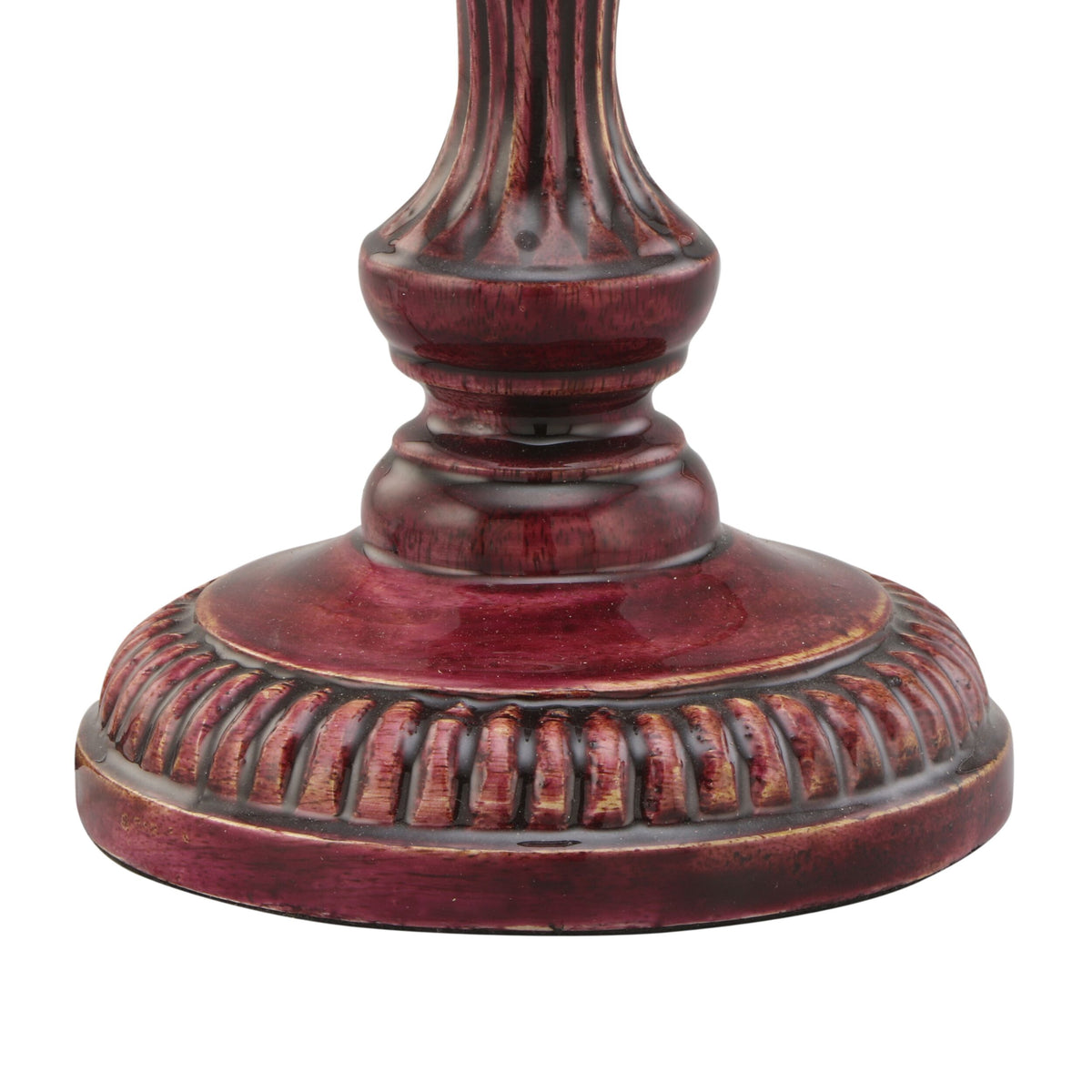Zarina Meena Deep Red Wooden Table Lamp Base 13x13x36cm