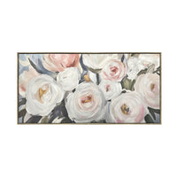 Metallic Rose Bouquet Framed Textured Print 120x60cm