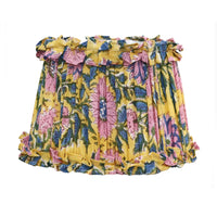 Loni Scallop Tapered Shade Mustard Floral 25cm