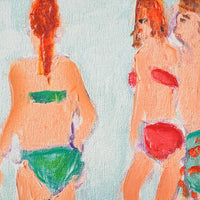 Bathing Ladies II Textured Framed Artwork 70x70cm