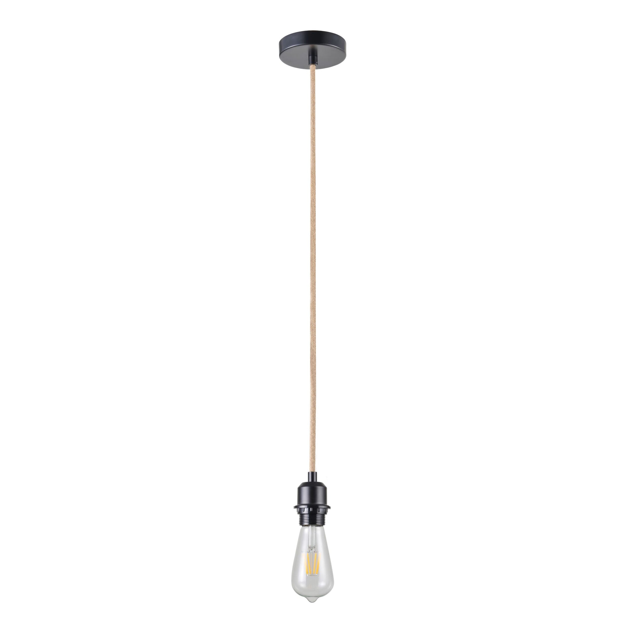 Cloth Cord Suspension 150cm Black With Jute Cord