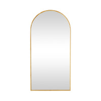 Natural Wooden Arched Floor Mirror 90x180cm