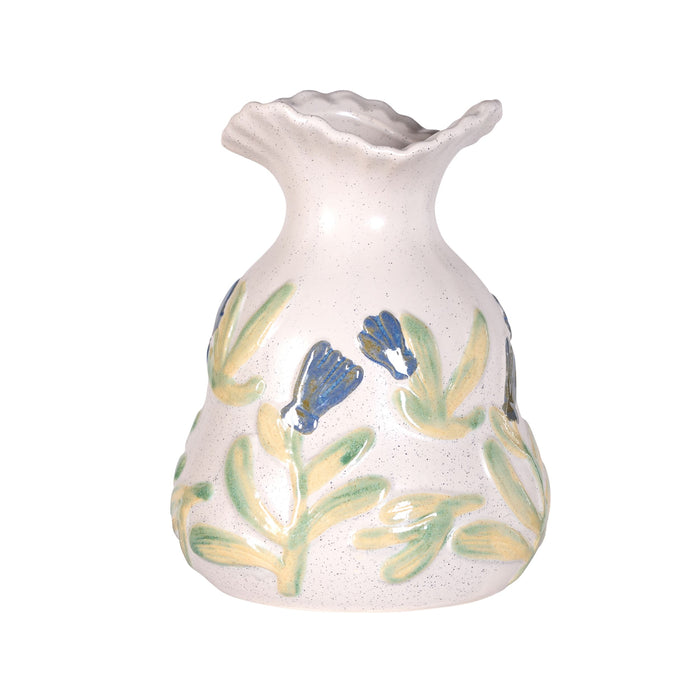 Meadow Song Small Fluted Ceramic Vase